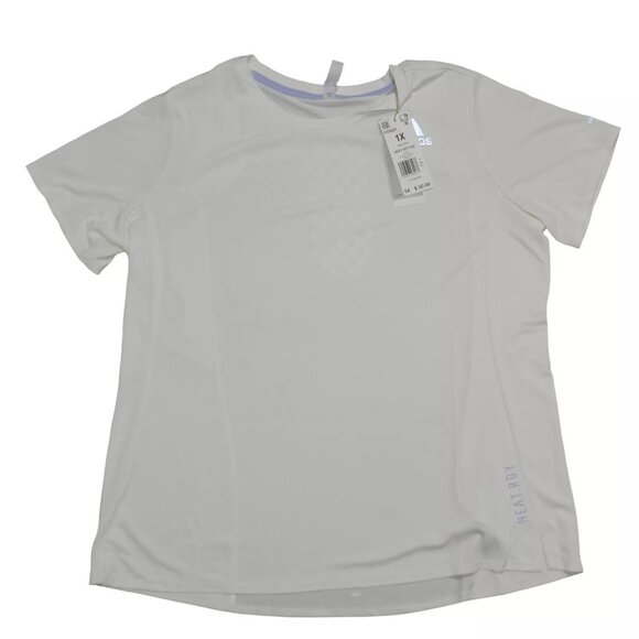 Adidas Women's Performance Training Top in Ivory Size 1X Lightweight Ventilated - Picture 2 of 7